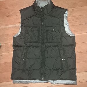 Banana Republic Black and Gray Puffer Vest